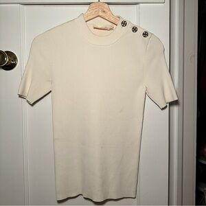 Tory Burch Cream Short Sleeve Top